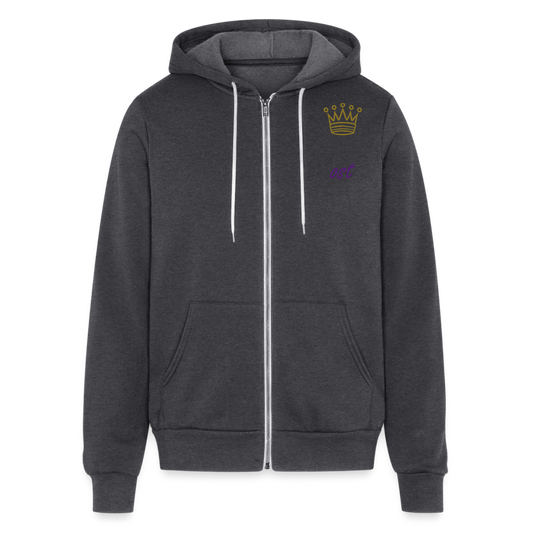 Bella + Canvas Unisex Full Zip Hoodie - charcoal grey